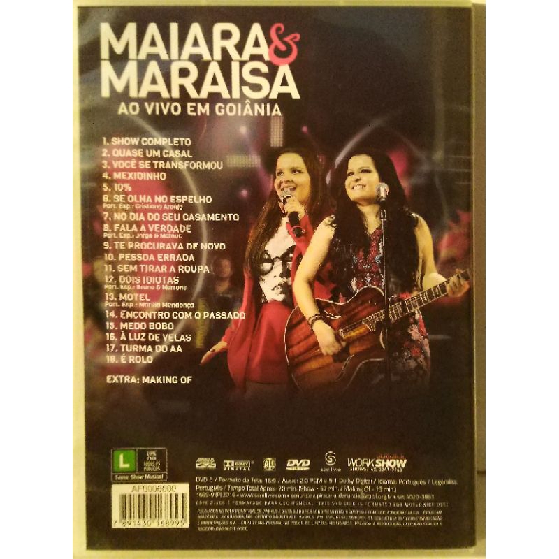 Dvd Maiara e Maraísa ao vivo em Goiânia - como novo