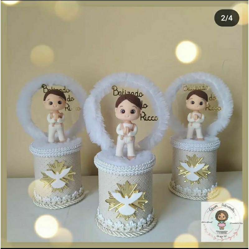 Lembrancinha batizado/ Batismo/ Personalizado de luxo/ Caixinha de luxo/ Anjinho/ biscuit/ Padrinhos