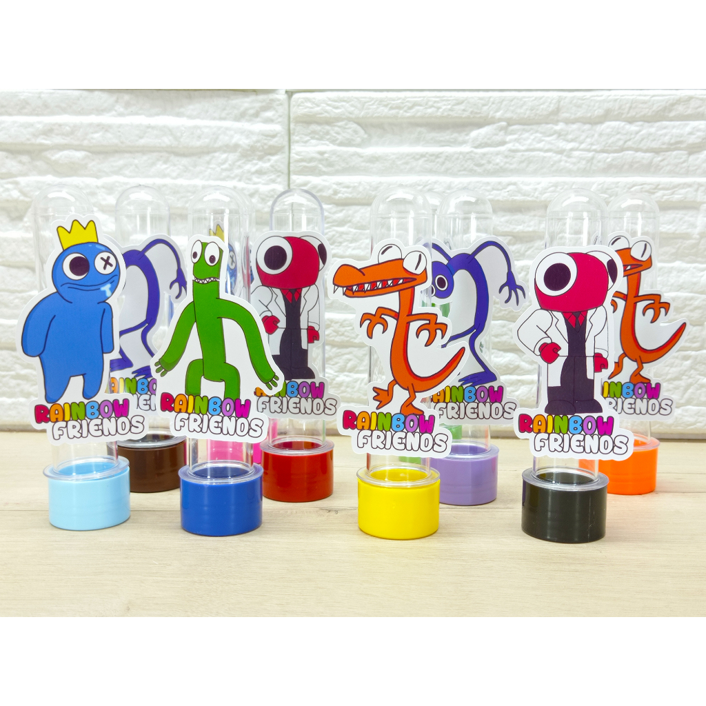 10 Tubetes Rainbow Friends com aplique 3D