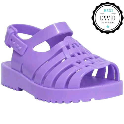 Sandália Infantil Tratorada Feminino Menina Delicada Confortável Estilo Clássica Roxo