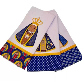 Pano De Prato Nossa Senhora De Aparecida Patchwork KIT c/3