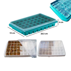 Forma De Gelo Com Tampa Empilhável 40 Cubos - Plasnorthon