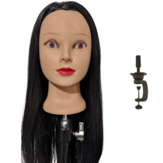 Cabeça Boneca Manequim Treino Cabeleireiro + Suporte