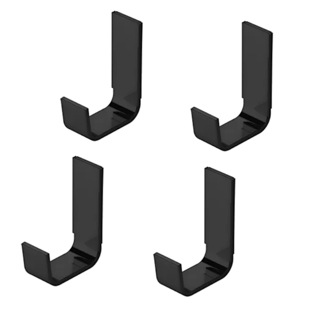Gancho Utilidades Cabide Parede Organizador Kit com 4 Preto Luxo Decoração Moderna