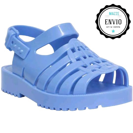 Sandália Infantil Tratorada Feminino Menina Delicada Confortável Estilo Clássica Azul