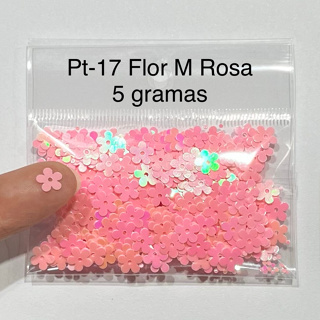 Paetê Flor Rosa em Oferta na Shopee