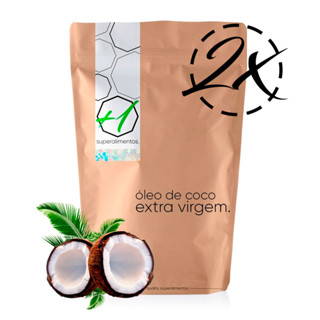Kit 2x Óleo De Coco Extra Virgem Premium 500ml refil +1 Superalimentos