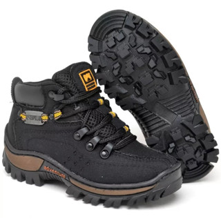 Bota Coturno Masculina Caterpillar Adventure De Couro Reforçado Impermeável Macio + Carteira