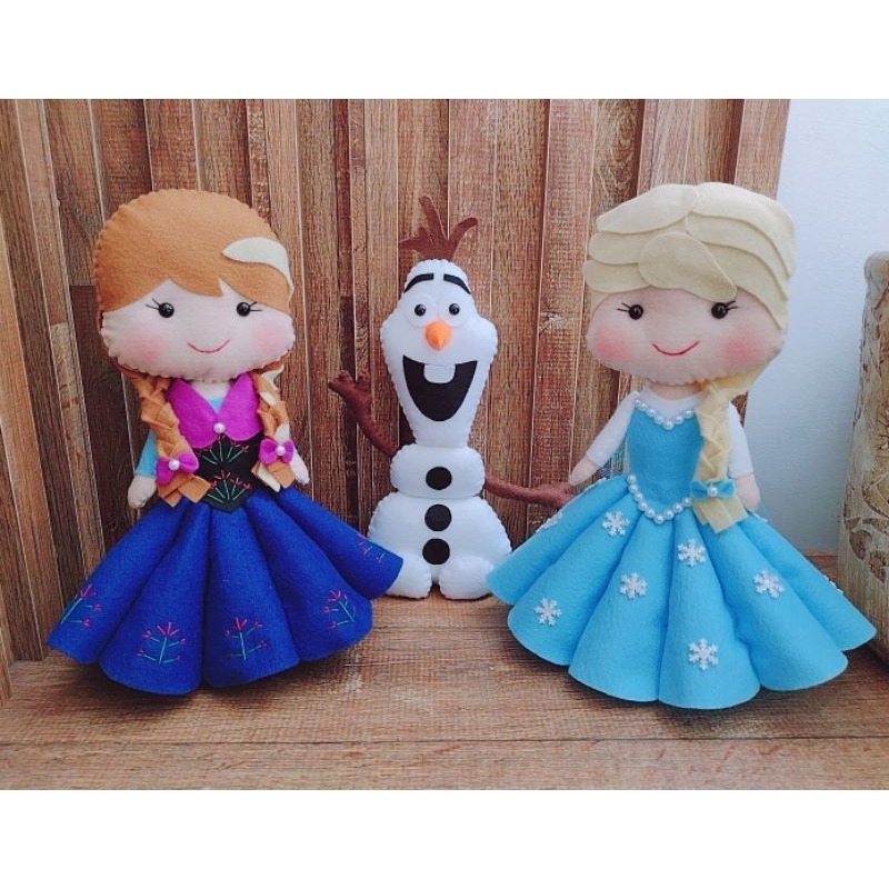 Kit 3 bonecos Frozen em feltro em Oferta na Shopee