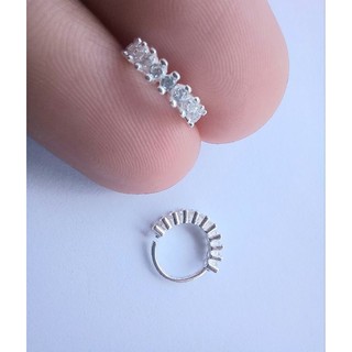 Piercing Com pedra de zircônia torção cartilagem, Helix Prata 925 Cod:47P