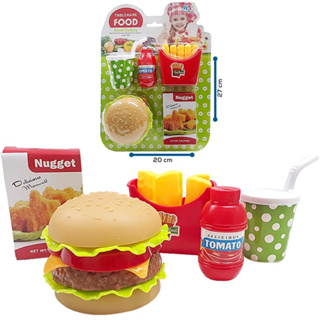 Kit Infantil Lanchinho Hamburgue + Batata e Acessórios de Lanche Brinquedo Infantil em Oferta na Shopee