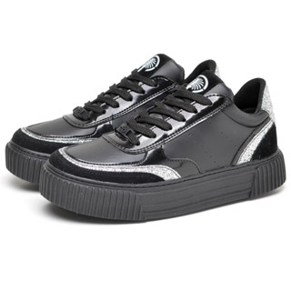 Tenis Feminino Dubuy Street Plataforma Preto Com Glitter Aurora 036FG