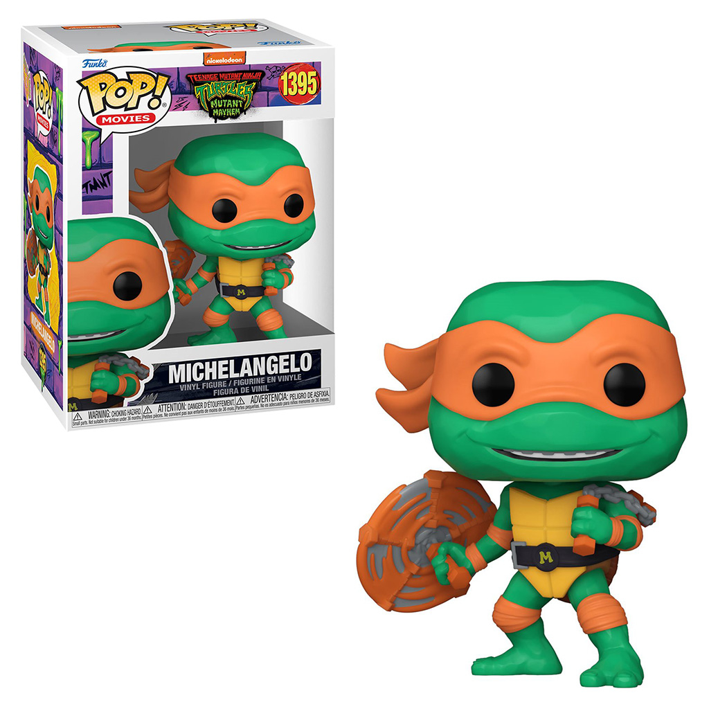FUNKO POP NINJA TURTLES: MUTANT MAYHEM - MICHELANGELO 1395 NOVO ORIGINAL em Oferta na Shopee