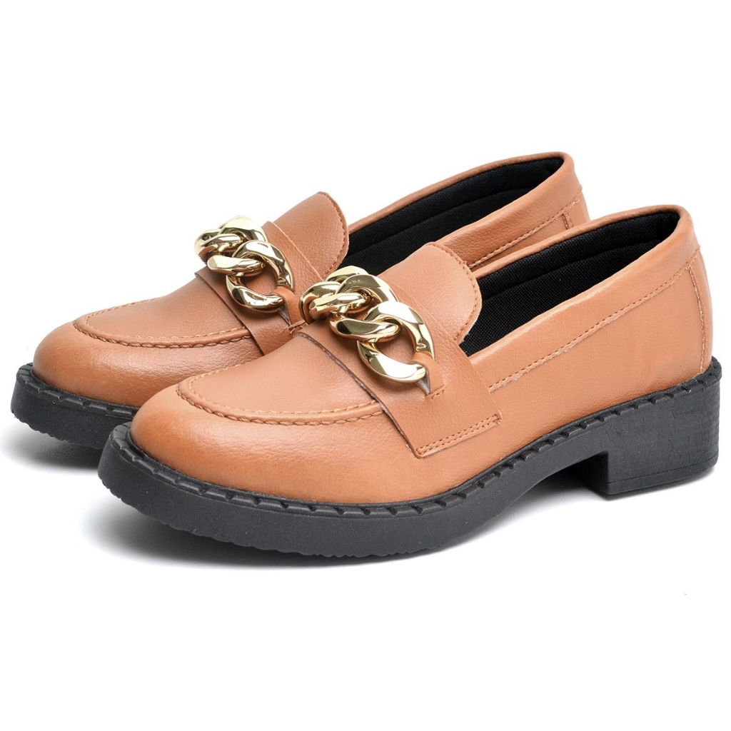 Sapato Mocassim Dubuy De Salto Loafer Feminino Dourado Meg 1414FG