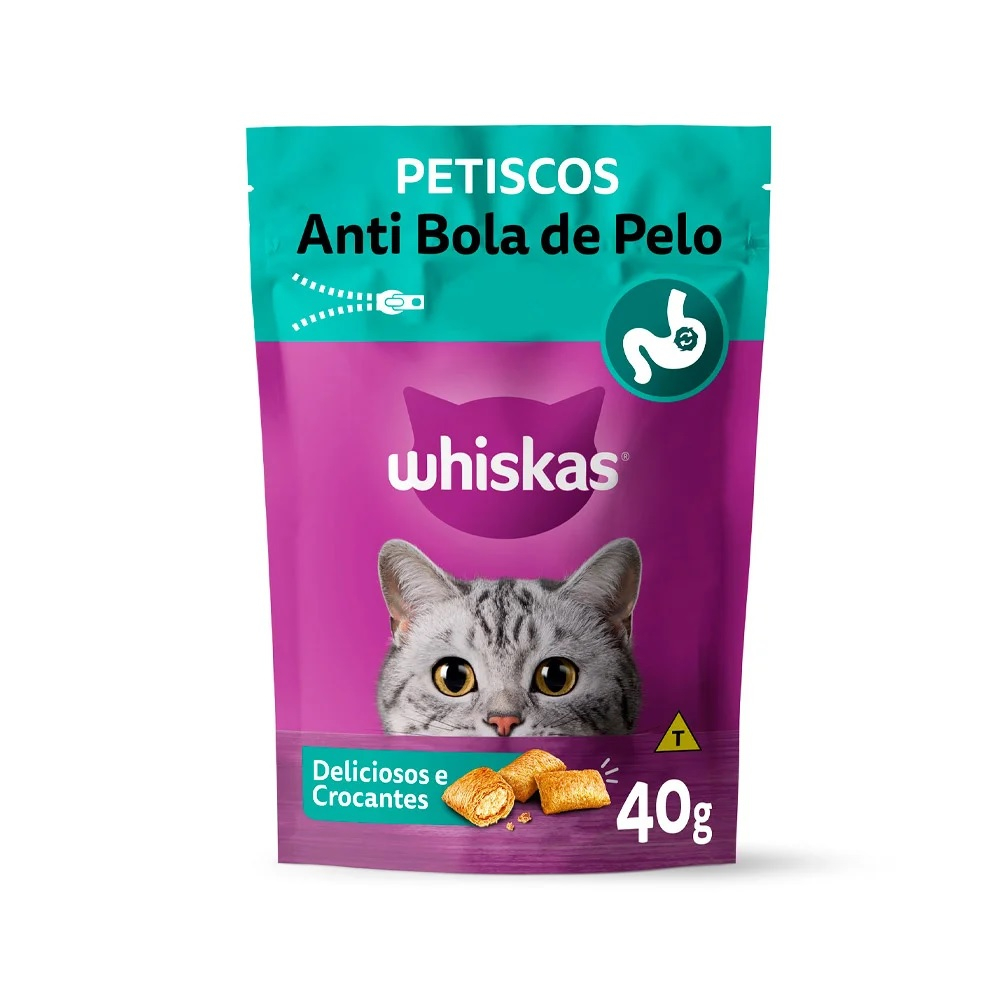 Petisco Whiskas Temptations Anti Bola De Pelo Gatos Adultos 40g em Oferta na Shopee