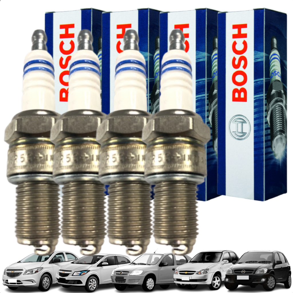 Kit Jogo De Vela De Ignição Bosch Corsa Celta Classic Flex Onix Prisma - Spare Parts and Accessories for Vehicles
