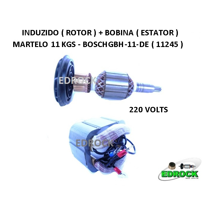 Induzido + Bobina Para Martelete 11 Kgs  Bosch GBH11DE  / 11245 - 220 Volts