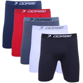 Kit 5 Cuecas Long Leg Poliamida Dorbe Não Enrola Original Masculina Cueca Longa Microfibra Boxer Box Masculino Ciclista Adulto Comprida