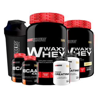 Kit 2x TOP Whey Protein + 2x Bcaa 4,5 em Pó + 2x Creatina 100g + Coqueteleira - Bodybuilders