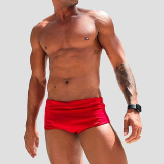 Sunga Modelo Boxer Masculina De Cor Lisa Preta, Azul e Vermelha P, M, G, e GG Roupa Masculina