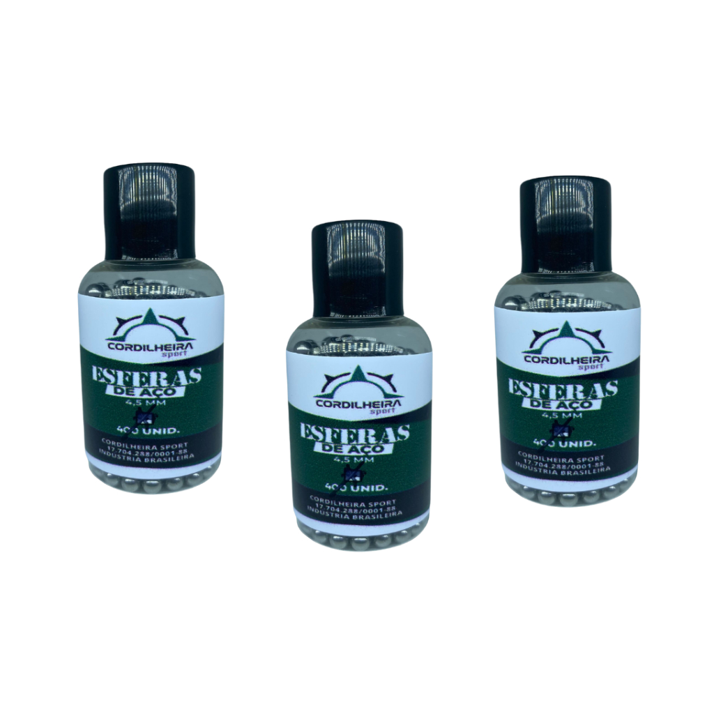 3 Potes de Esferas de Aço 4,5mm 1200 Unidades (Cada Pote 400Un) - Sports & Outdoors