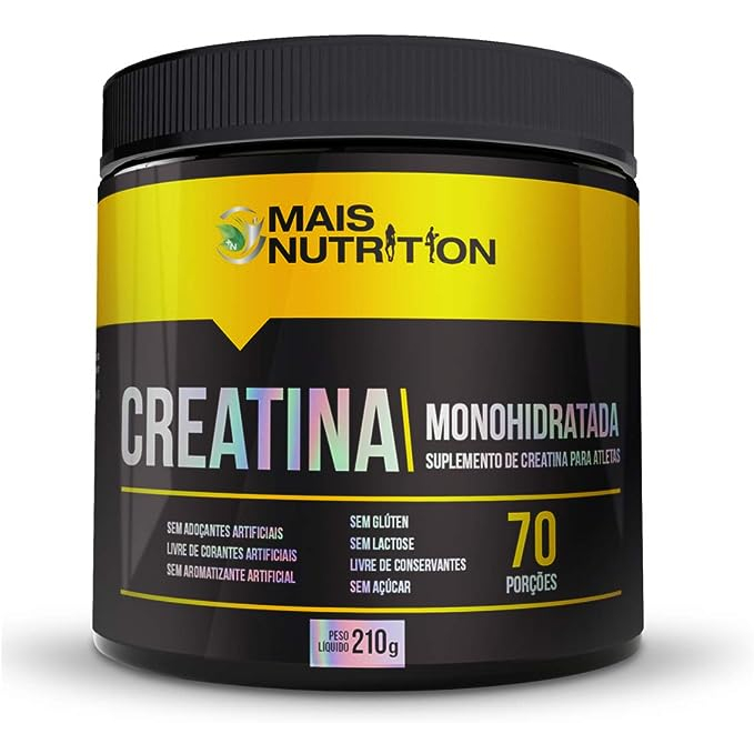 Suplemento Creatina Monohidratada Em Pó Mais Nutrition 210g GANHE FORÇA ENVIO RAPIDO