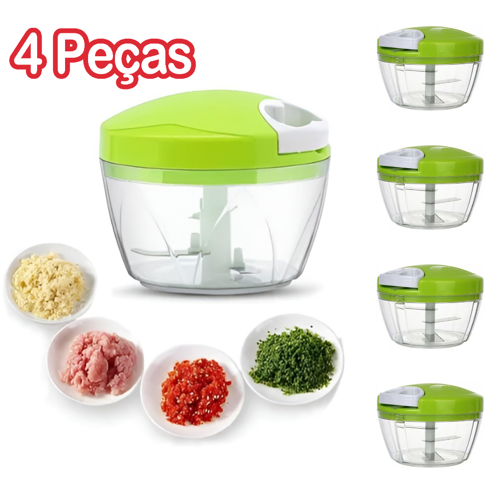 kit4 PEÇAS Mini Processador E Triturador De Alimentos Manual 3 Lâminas(ALEATORIO)