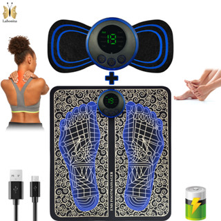 Kit Pulso Elétrico Massageador Cervical e Tapete Massageador dos Pés Fisioterapia Alivia Dores no Corpo