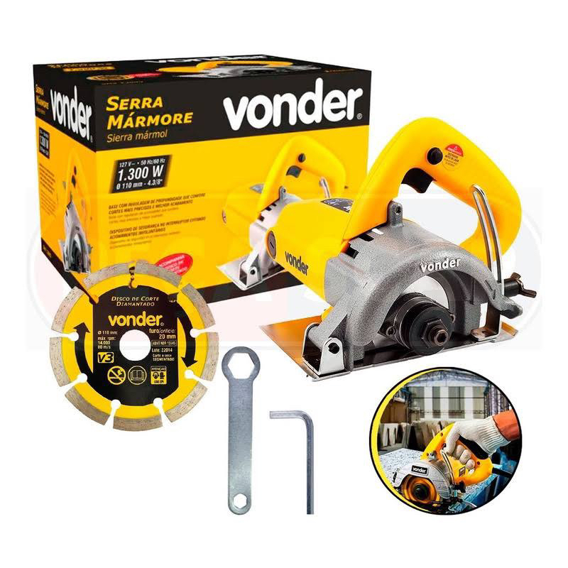 Serra Mármore 4.3/8 Pol. 1300W - VONDER-SMV1300S