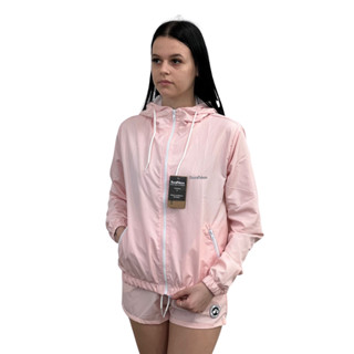 Corta Vento Forrado Feminino Jaqueta Com Capuz Impermeável Casaco Academia Bord