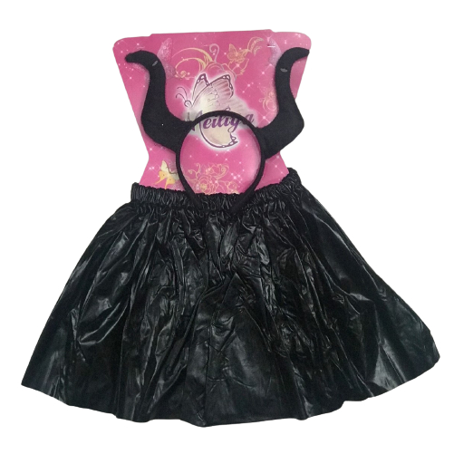 Conjunto Saia Fantasia Carnaval Halloween Diabinha Bruxa Malévola Vermelho Preto