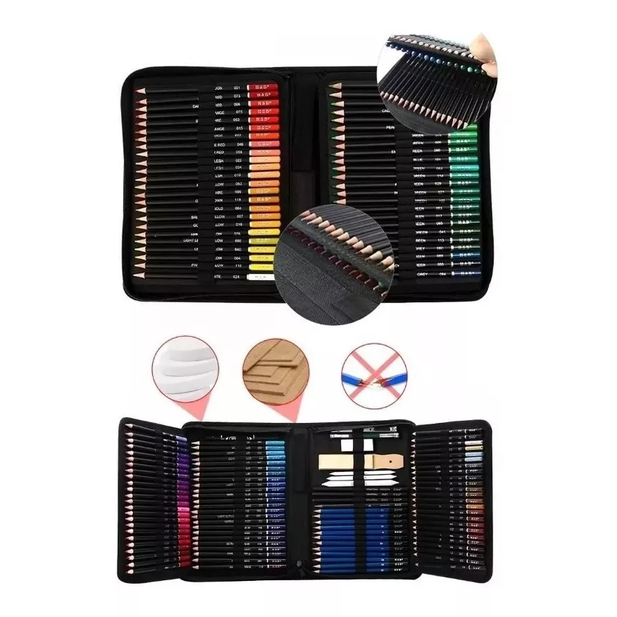 Estojo Lápis De Desenho Pintura Colorido 146 Papelaria em Oferta na Shopee