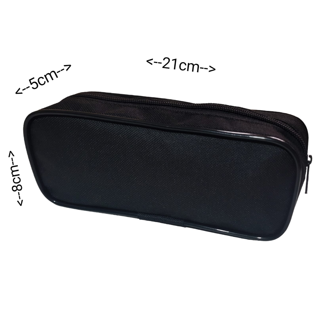 ESTOJO ESCOLAR PRETO COM FRISO CONTENDO 1 REPARTIÇÃO em Oferta na Shopee