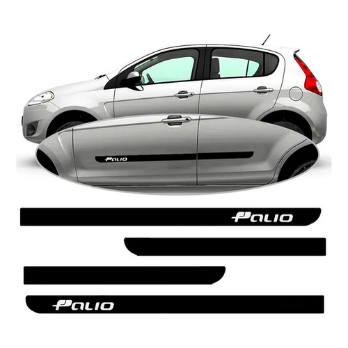 Jogo Friso Lateral Borrachão Novo Palio 2012 Até 2017