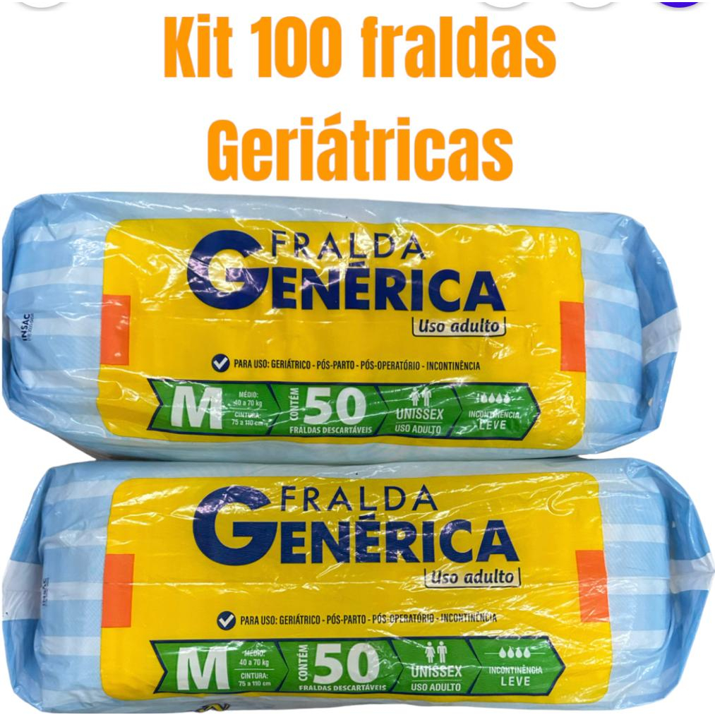 FRALDA GENÉRICA ADULTO  KIT COM 2 PACOTES NOVIDADE