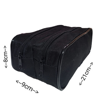 ESTOJO PARA LÁPIS ESCOLAR CONTENDO 2 REPARTIÇÕES PRETO COM FRISO em Oferta na Shopee