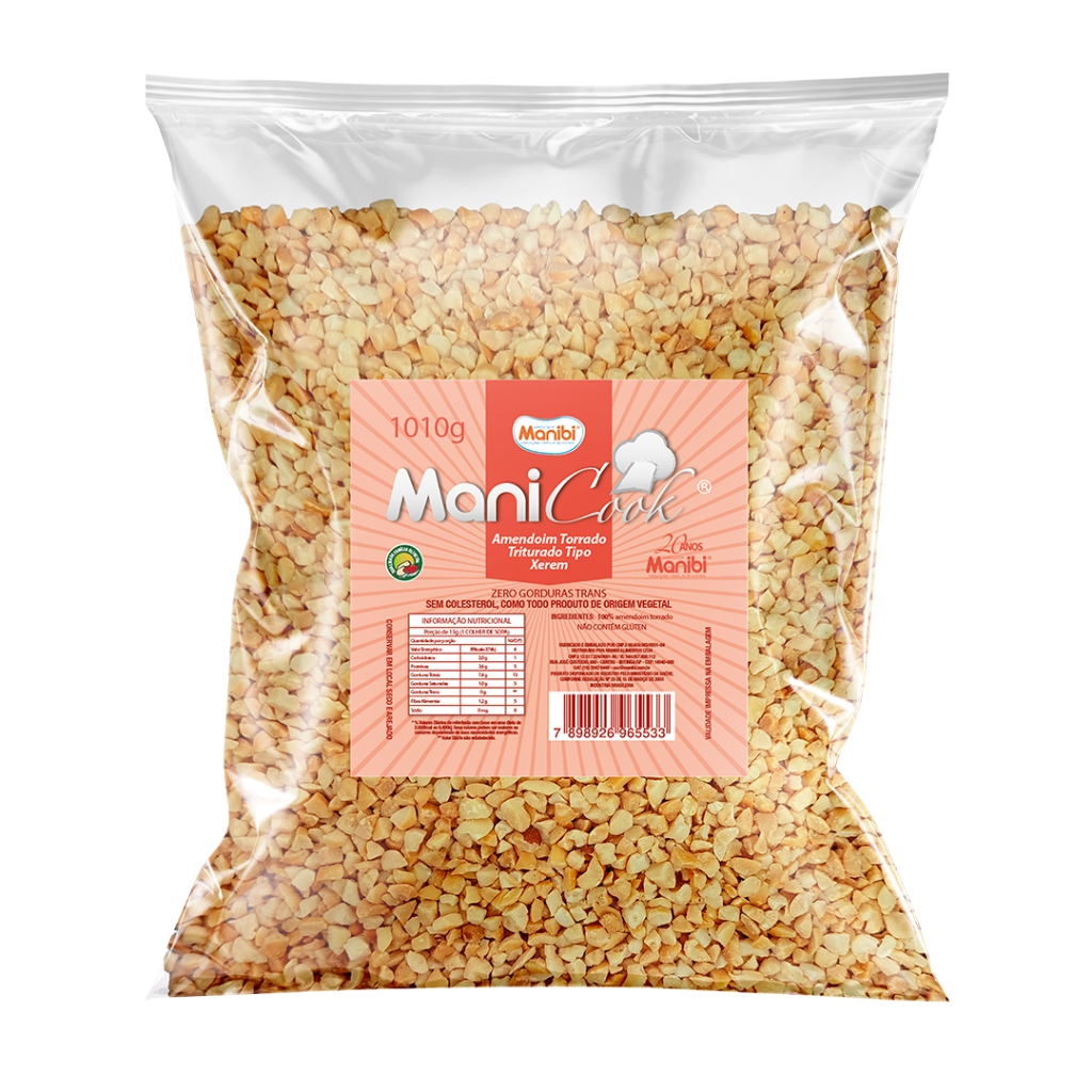 Amendoim Torrado Triturado Xerem Natural 1kg Manicook em Oferta na Shopee