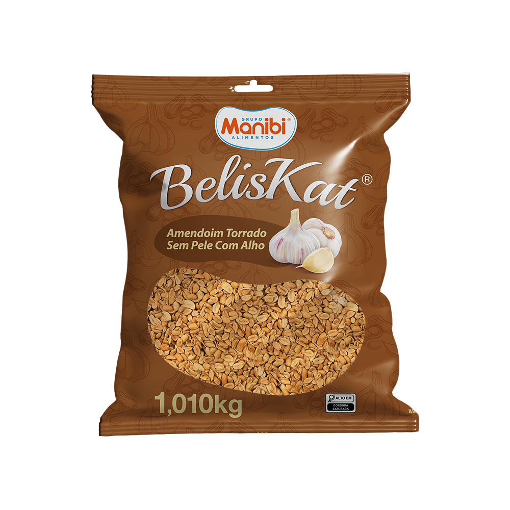 Amendoim Torrado Sem Pele Temperado Alho 1kg Beliskat em Oferta na Shopee