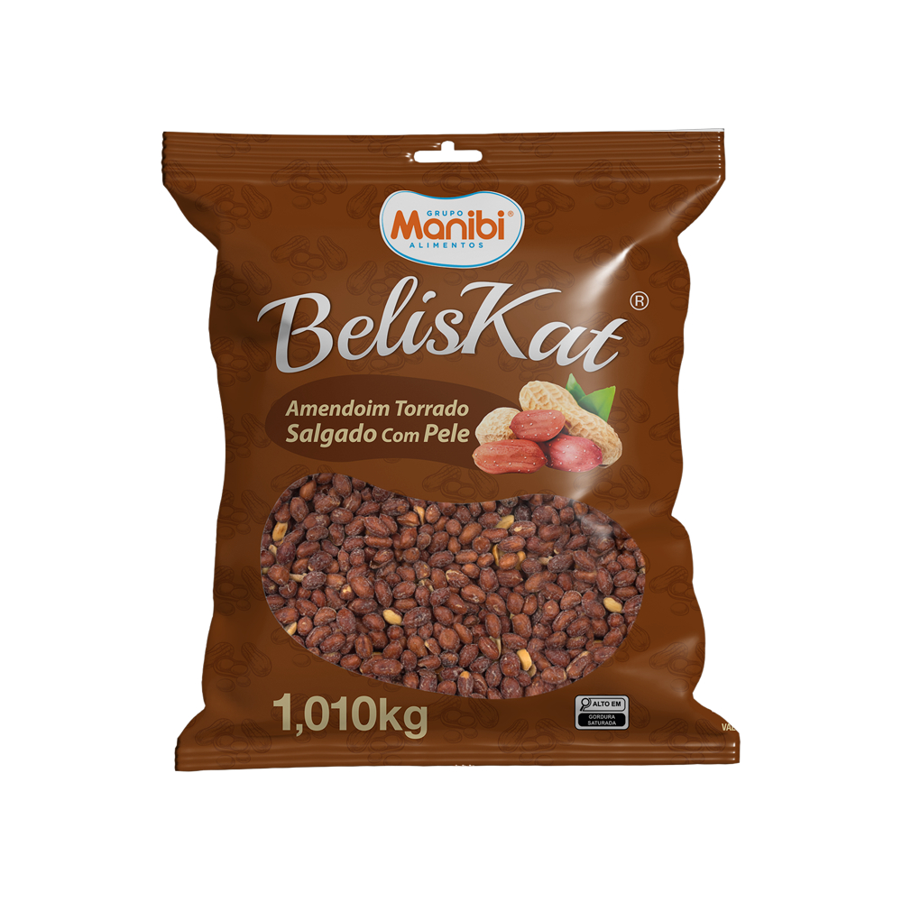 Amendoim Torrado Salgado Com Pele Com Sal 1kg Beliskat em Oferta na Shopee