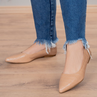 Sapatilha Feminina Animal Print Elegante Bico Fino Confortável Luxo