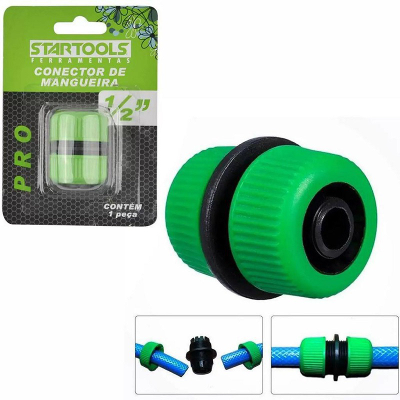 Bico Conector Engate Rápido Duplo Em Plástico Resistente Para Jardim Casa Em Geral
