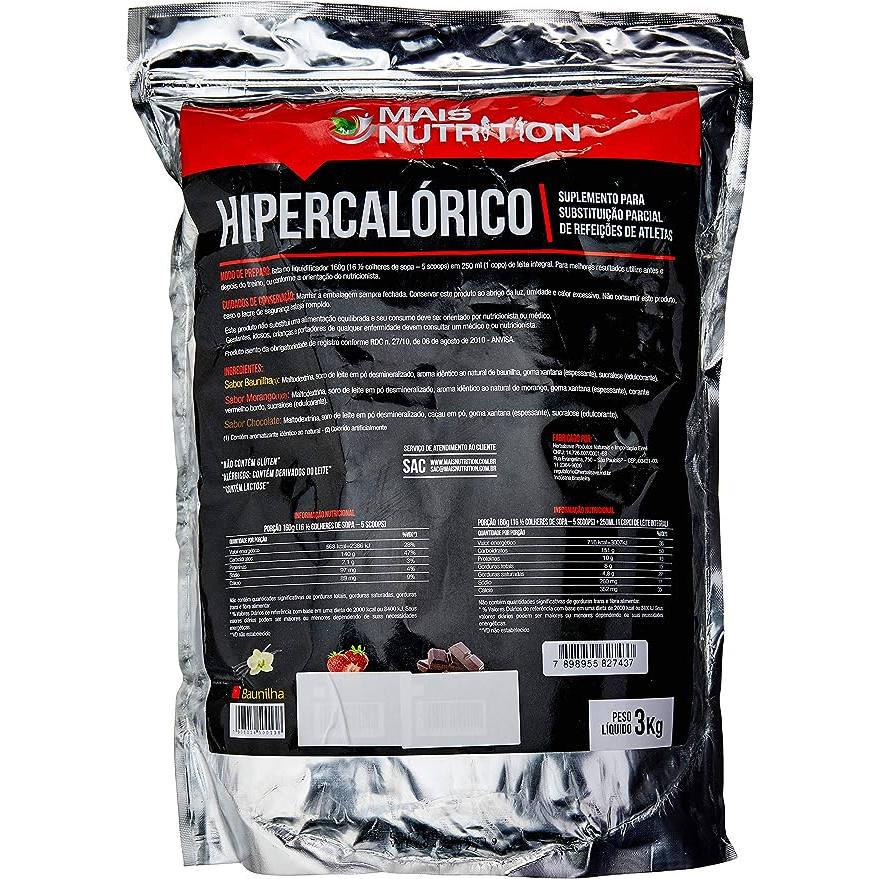 Suplemento Mega Mass 70000 3kg Hipercalórico - Sabor Morango em Oferta na Shopee