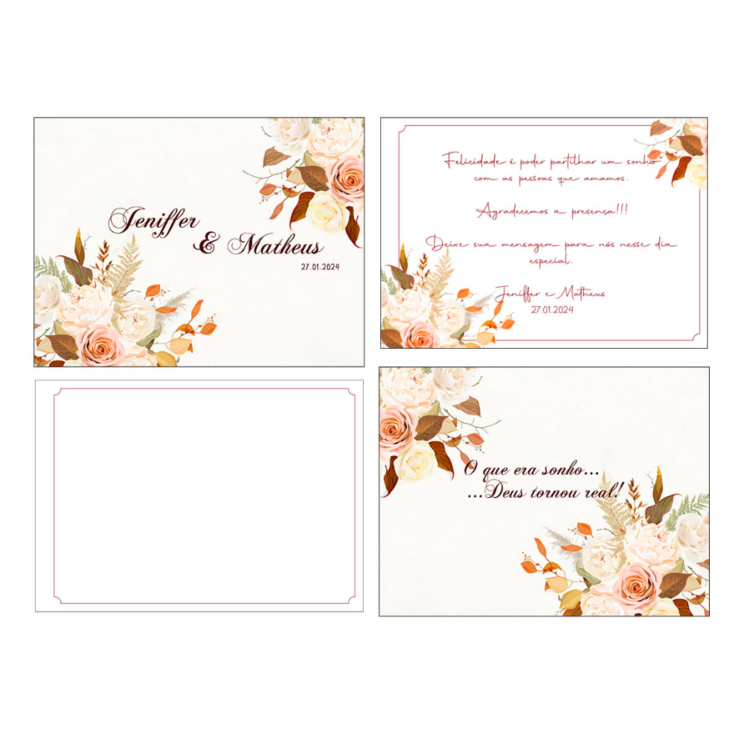 Livro de mensagens para casamento, batizado, 15 anos, formatura Tamanho UNIVERSITARIO  (20X28CM)