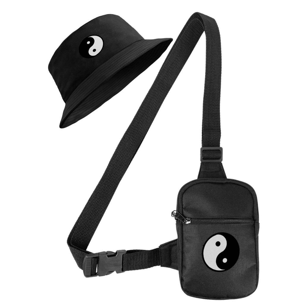 Shoulder Bag Mini Bolsa Transversal Necessaire Basica + Chapeu Bucket Pega a Visão YANG PV