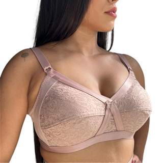 Sutiã P/ Seios Grandes Plus Size Alta Compressão Alças Reguláveis Tecido Cirúrgico Cetinete