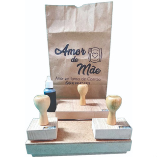 Kit Carimbos 12x12 + 02 Carimbo até 5cm + 01 tinta + 01 almofada em Oferta na Shopee