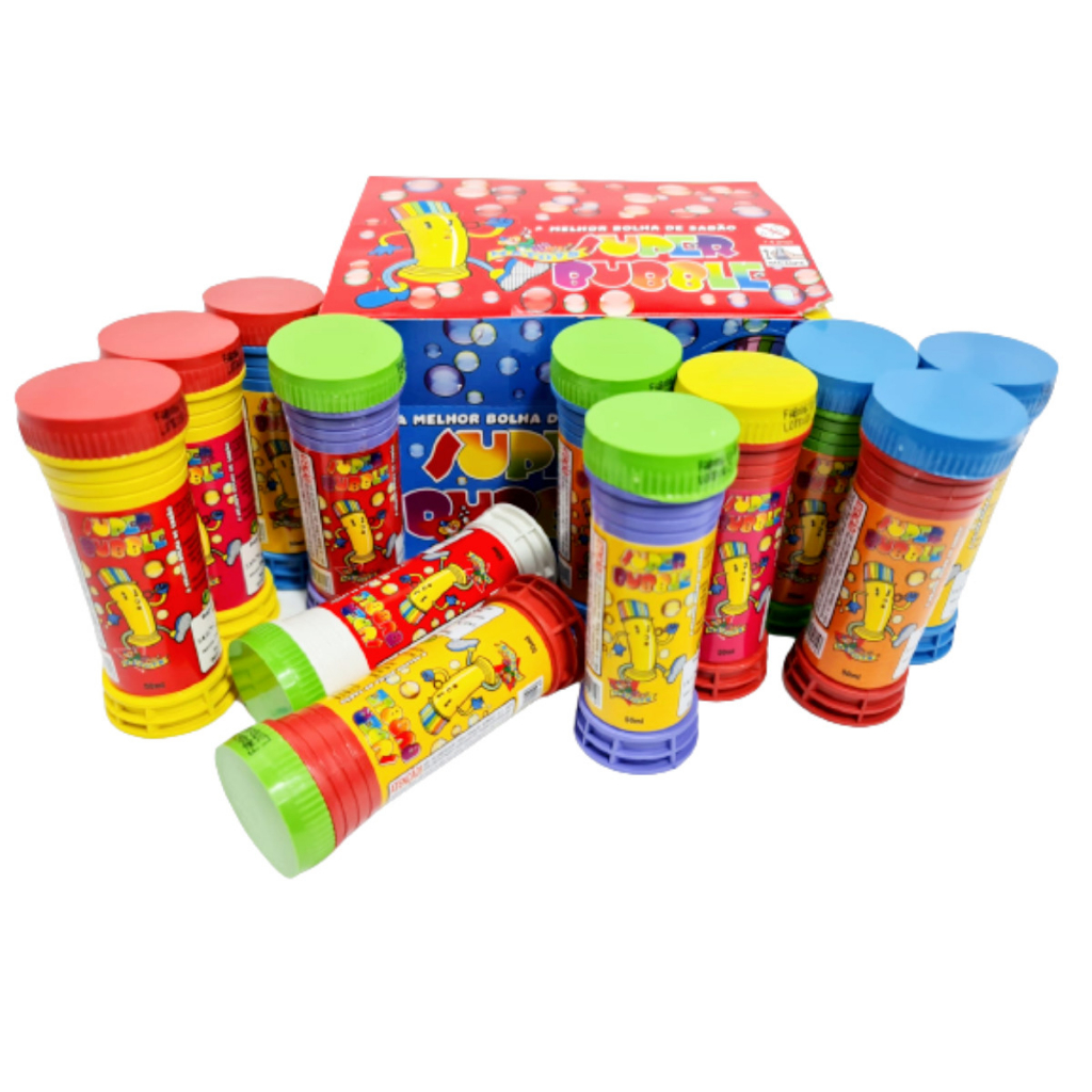 12 Bolha De Sabão Super Buble Bolhinha Kit Festa Lembrancinha de Aniversario  Prenda Criança em Oferta na Shopee