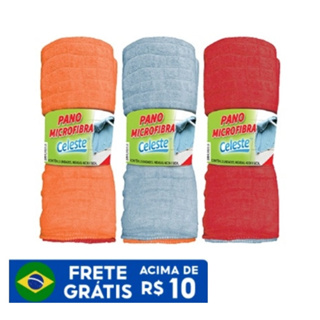 3 Unidades De Pano De Chão De Microfibra De 48cm X 58cm em Oferta na Shopee