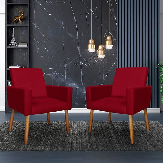 2 poltronas NINA - VERMELHA em Oferta na Shopee