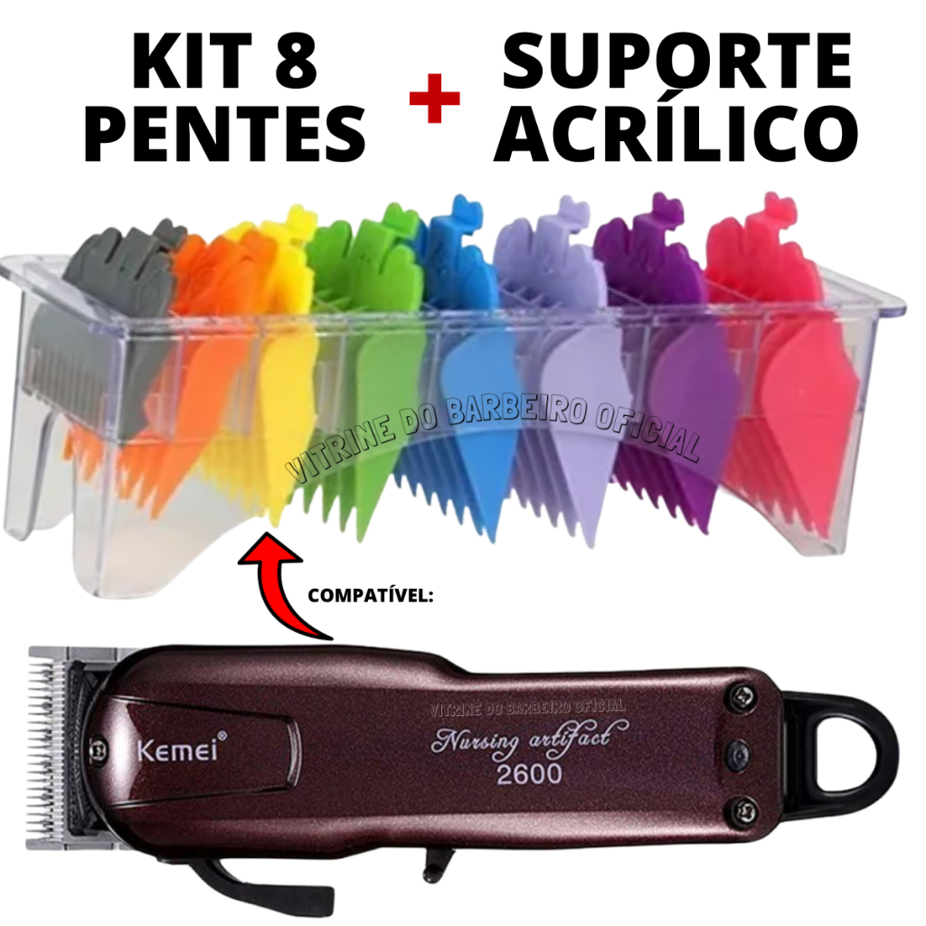 8 Pentes Kit + Suporte Profissional Para Máquinas 2600